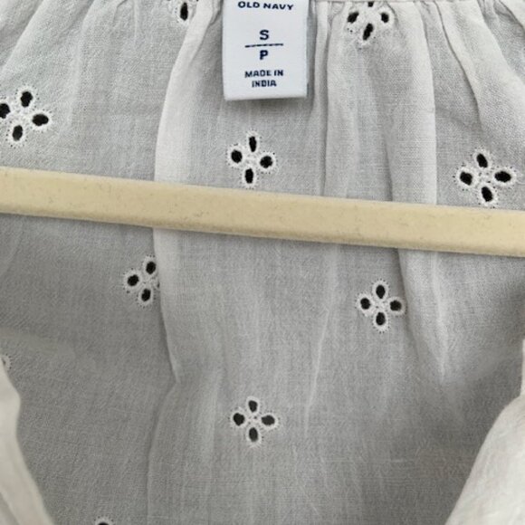 Blouse White Cotton Eyelet - Picture 4 of 6